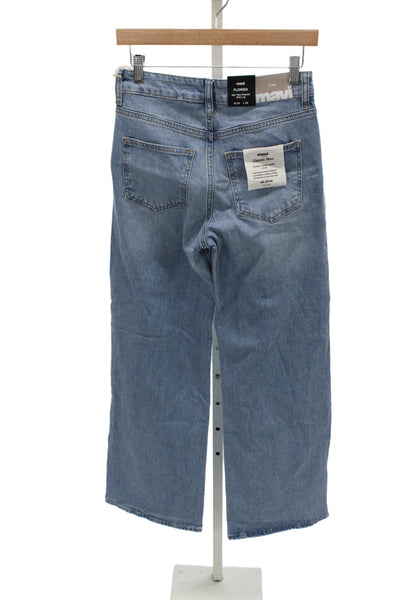 Mavi Women Blue Wide-Leg Jeans Mid Rise Cotton Blend Size 24
