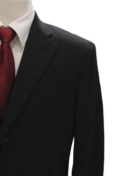 Brooks Brothers Mens Black Wool Suit Jacket Solid Size 42