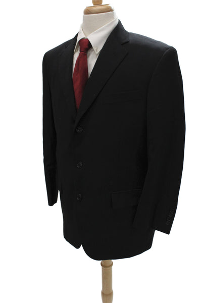 Brooks Brothers Mens Black Wool Suit Jacket Solid Size 42