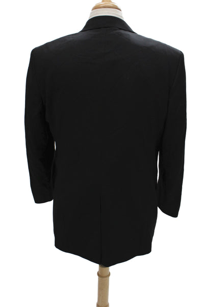Brooks Brothers Mens Black Wool Suit Jacket Solid Size 42