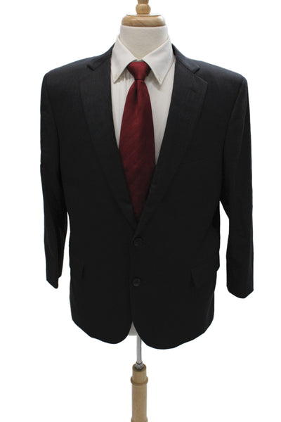 Brooks Brothers Men 2 Piece Wool Gray Suit Jacket Classic Solid Size 42