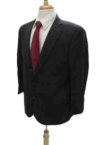 Brooks Brothers Men 2 Piece Wool Gray Suit Jacket Classic Solid Size 42