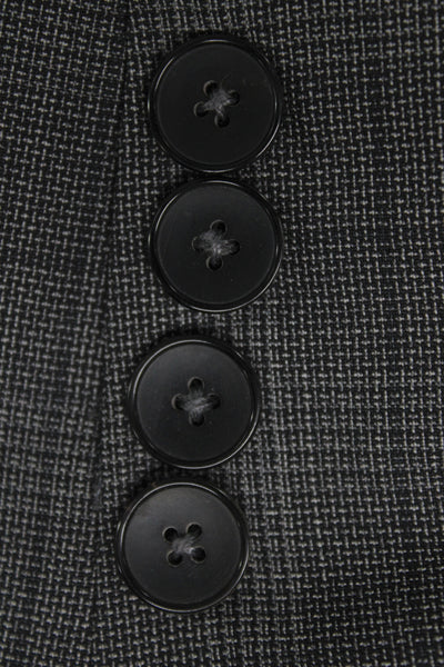 Guabello Mens Gray Plaid 2 Piece Suit Jacket Virgin Wool Size 42
