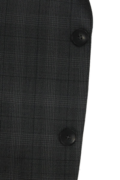 Guabello Mens Gray Plaid 2 Piece Suit Jacket Virgin Wool Size 42