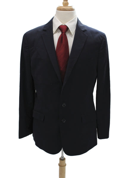 Charles Tyrwhitt Mens Blue Solid 98% Wool Blazer Button Size 42