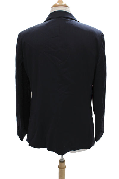 Charles Tyrwhitt Mens Blue Solid 98% Wool Blazer Button Size 42