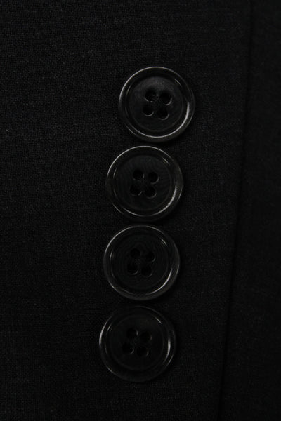 Brooks Brothers Men Blazer Black 88% Wool Solid Button Classic Size 44