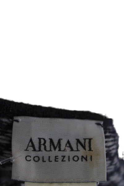 Armani Collezioni Mens Blue 100% Cashmere V Neck Geometric Sweater Size S