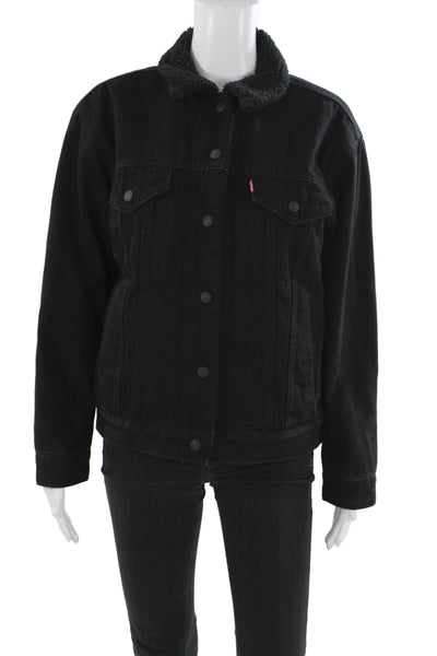 Levi Strauss & Co Womens Basic Jacket Black Cotton Long Sleeve Size M
