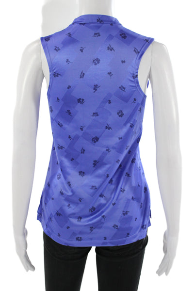 Nike Women Jersey Tank Blue V-Neck Sleeveless Floral Size XS