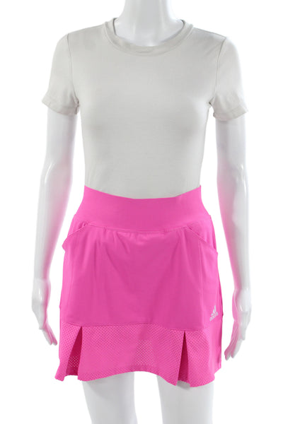 Adidas Womens Athletic Pink Skort Mini Pull On Recycled Polyester Size XS