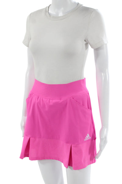 Adidas Womens Athletic Pink Skort Mini Pull On Recycled Polyester Size XS