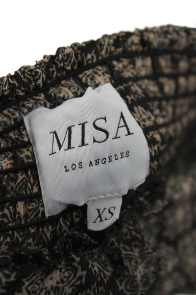 Misa Womens Maxi Skirt Black Geometric Long Bohemian Size XS