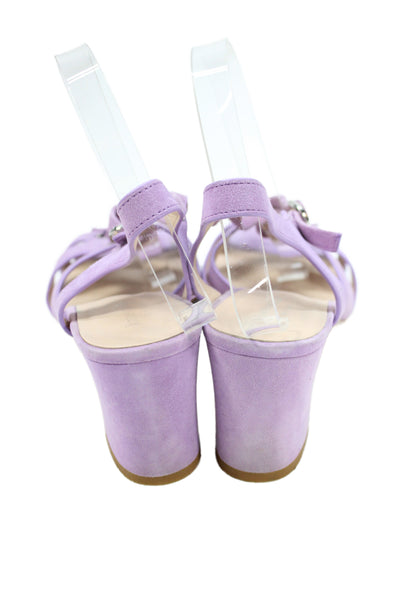 Kate Spade New York Womens Suede Buckle Slingbacks Sandals Lavender Size 39 9