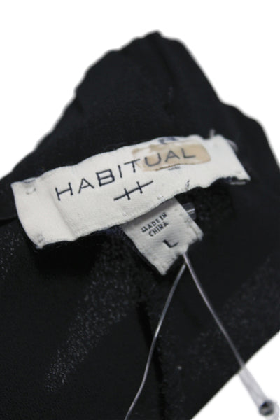 Habitual Womens Ankle Pants Black Polyester Casual Size L