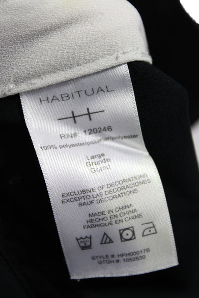 Habitual Womens Ankle Pants Black Polyester Casual Size L