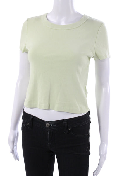 Michael Stars Women Green T-Shirt Short Sleeve Cotton Size One Size