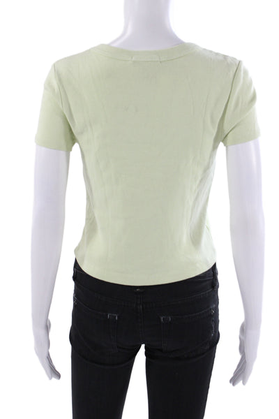 Michael Stars Women Green T-Shirt Short Sleeve Cotton Size One Size