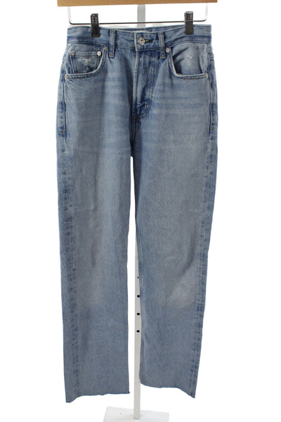 Citizens of Humanity Women Blue Mid Rise Straight Jeans Size 29