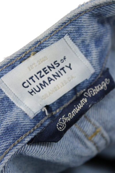Citizens of Humanity Women Blue Mid Rise Straight Jeans Size 29