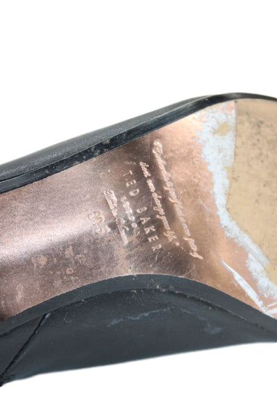 Ted Baker London Womens Leather Pointed Toe Ankle Boots Black Size 39.5 9.5