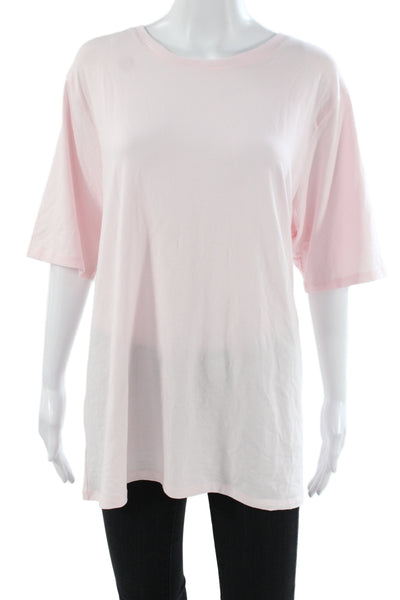 Universal Standard Womens Pink Crewneck Pima Cotton Short Sleeve T-Shirt Size L