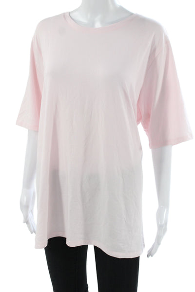 Universal Standard Womens Pink Crewneck Pima Cotton Short Sleeve T-Shirt Size L
