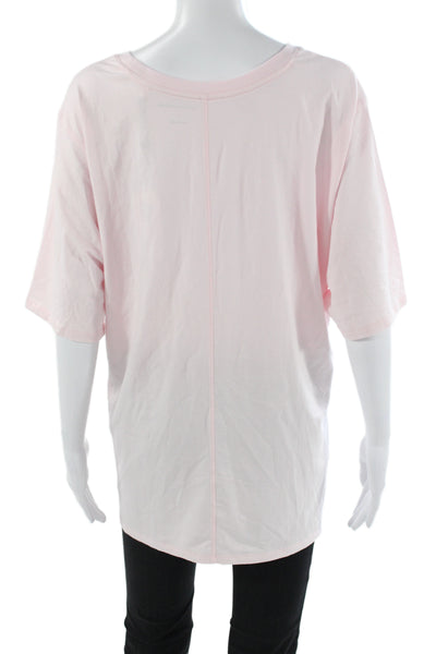 Universal Standard Womens Pink Crewneck Pima Cotton Short Sleeve T-Shirt Size L