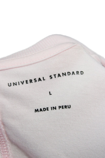 Universal Standard Womens Pink Crewneck Pima Cotton Short Sleeve T-Shirt Size L