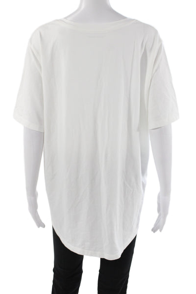 Universal Standard Womens Basic V Neck White T Shirt Short Sleeve Size L