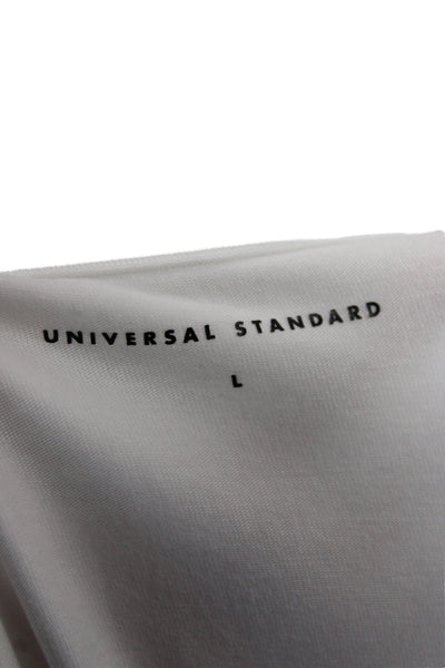 Universal Standard Womens Basic V Neck White T Shirt Short Sleeve Size L