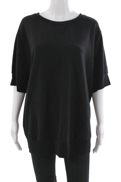 Universal Standard Womens Basic Black Crew Neck Short Sleeve T Shirt Size L