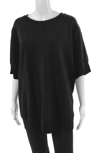Universal Standard Womens Basic Black Crew Neck Short Sleeve T Shirt Size L
