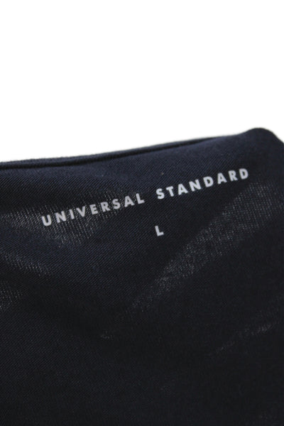 Universal Standard Women Basic Blue Scoop Neck Short Sleeve T-Shirt Size L