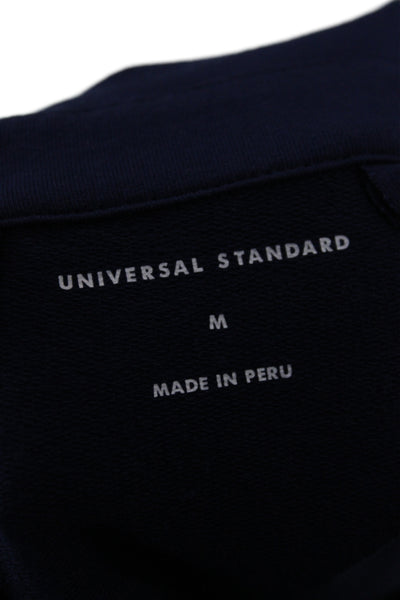 Universal Standard Womens Basic Blue Cotton Collared Short Sleeve Polo Size M