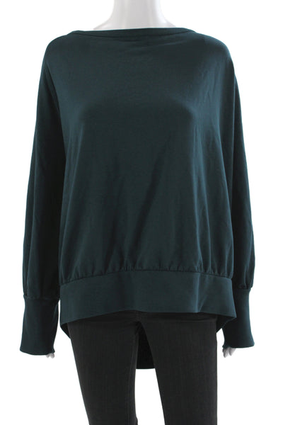 Universal Standard Women Jersey Boat Neck Long Sleeve Green Size L