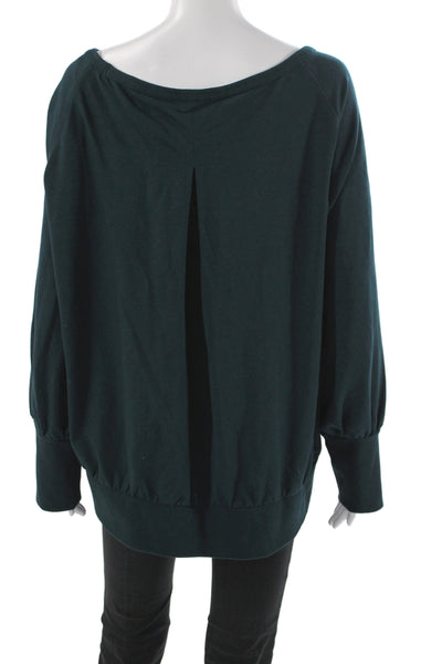 Universal Standard Women Jersey Boat Neck Long Sleeve Green Size L
