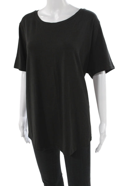 Universal Standard Women Basic Black Scoop Neck Short Sleeve T-Shirt Size L