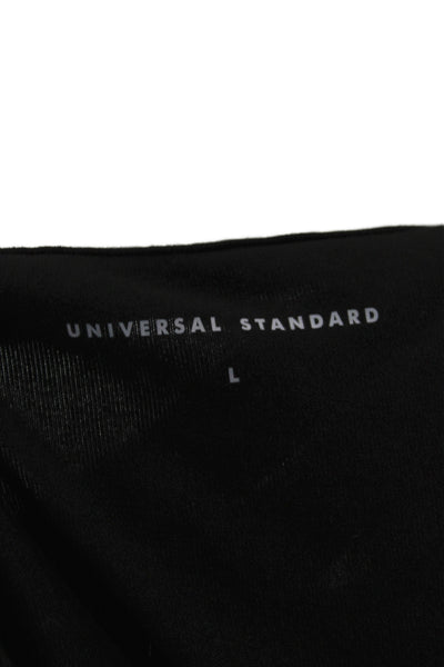 Universal Standard Women Basic Black Scoop Neck Short Sleeve T-Shirt Size L