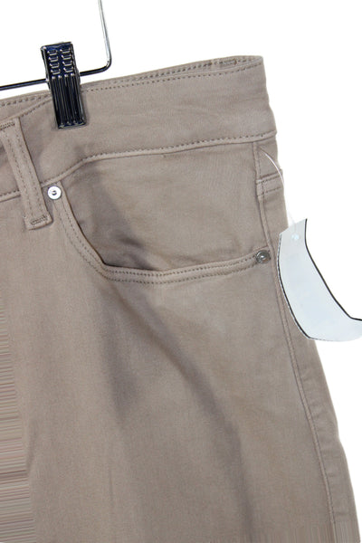 Paige Women Beige Chino Pants Button Closure Rayon Size 33