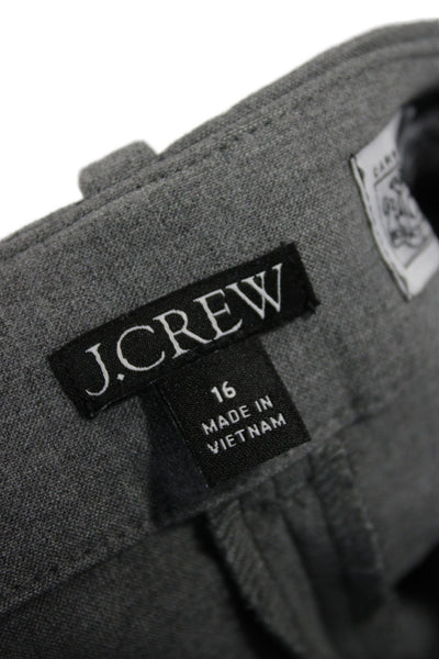 J Crew Womens Dress Pants Gray Button Closure 31 Inseam Size 16