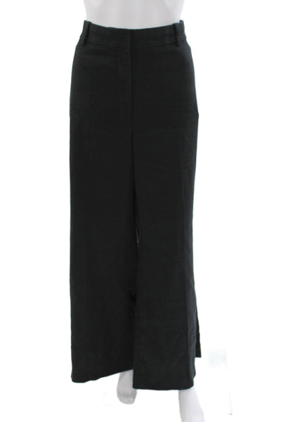 J Crew Women Dress Pants Black Linen Zip 29 Inseam Size 16