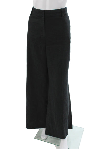 J Crew Women Dress Pants Black Linen Zip 29 Inseam Size 16