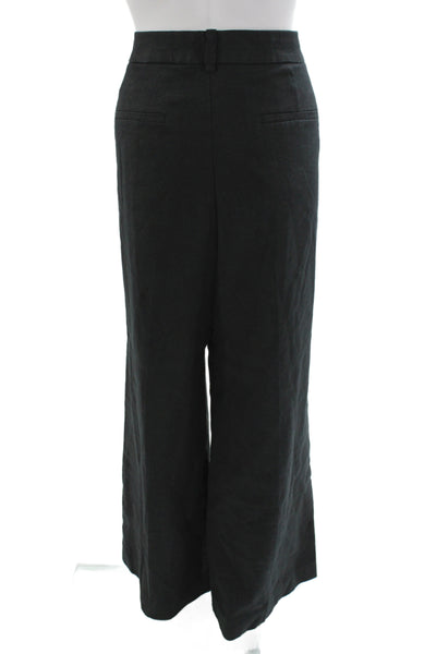 J Crew Women Dress Pants Black Linen Zip 29 Inseam Size 16