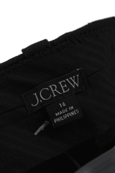 J Crew Women Dress Pants Black Linen Zip 29 Inseam Size 16