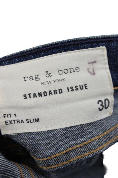Rag & Bone Mens Skinny Mid Rise Blue Cotton Jeans Size 30