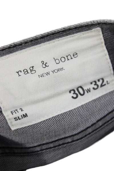 Rag & Bone Mens Straight Gray Mid-Rise Cotton Jeans Size 30W