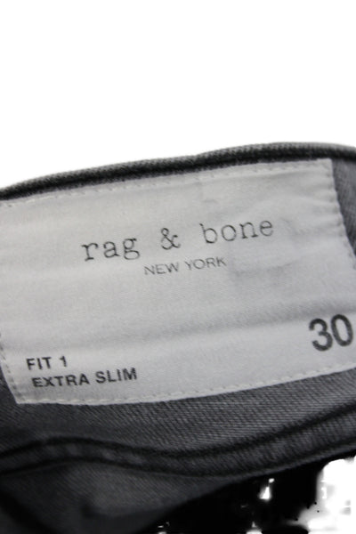 Rag & Bone Mens Skinny Gray Mid-Rise Cotton Jeans Size 30
