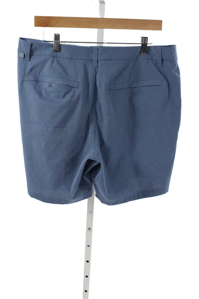 Lululemon Mens Athletic Check Blue Shorts Synthetic Zip Size M