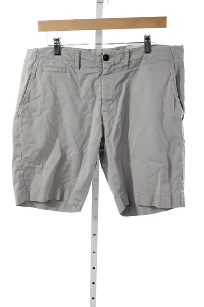 Billy Reid Mens Chino Shorts Gray Cotton Size 34